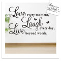 LOVE , LAUGH, LIVE wall sticker fancy wall sticker for study room QTS051